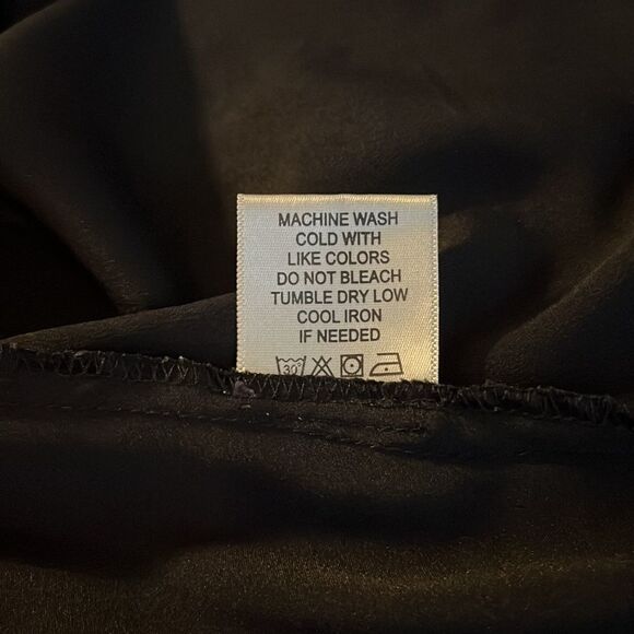 Truth black sleeveless hi-lo dress semi sheer fabric buttons to waistband sz M - Picture 10 of 14